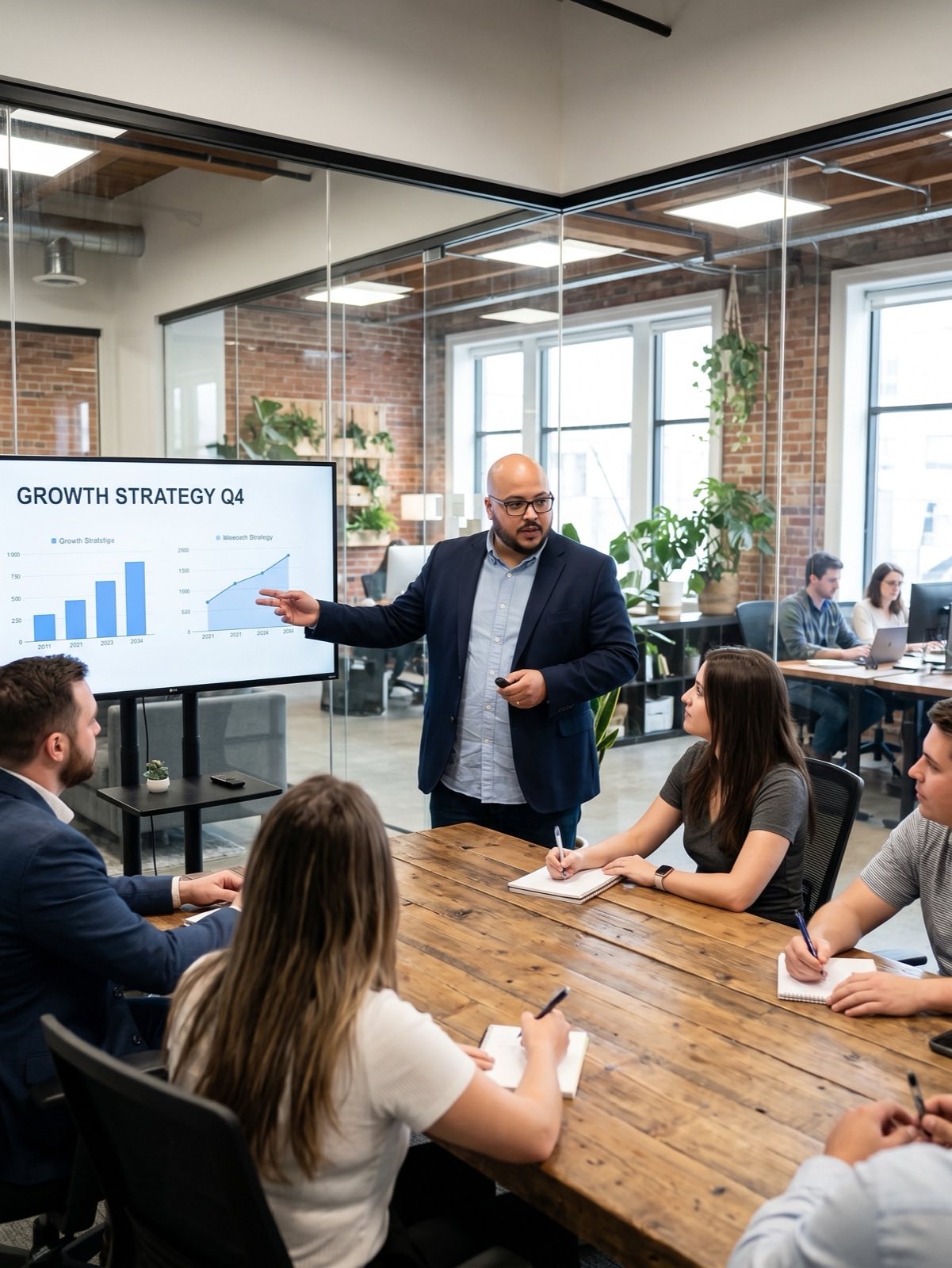 Dwain Douman presenting a growth strategy to a client team
